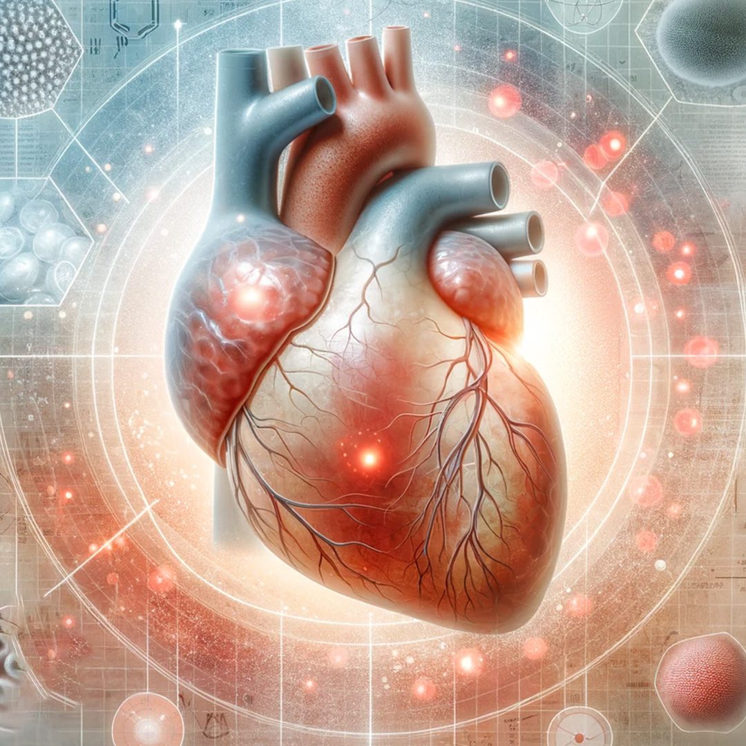 Illustration der Herzregeneration mit Bezug zu historischen Atomtests und wissenschaftlicher Forschung